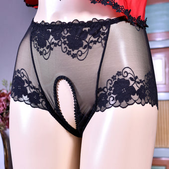 Lace Plus Size femboy Crotchless Panty