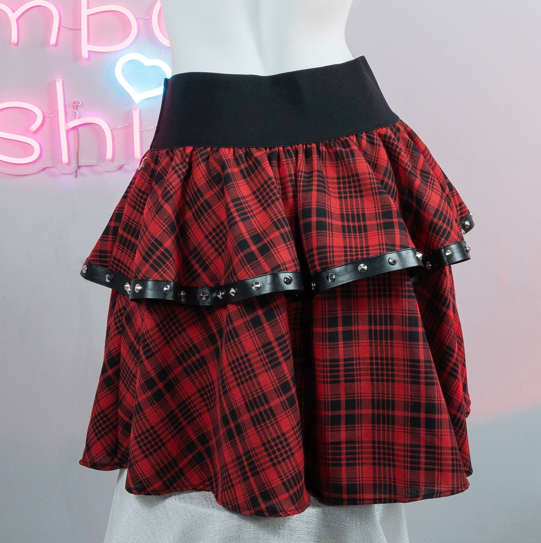 Black Lace Up Gothic Skirt - Femboy Fashion