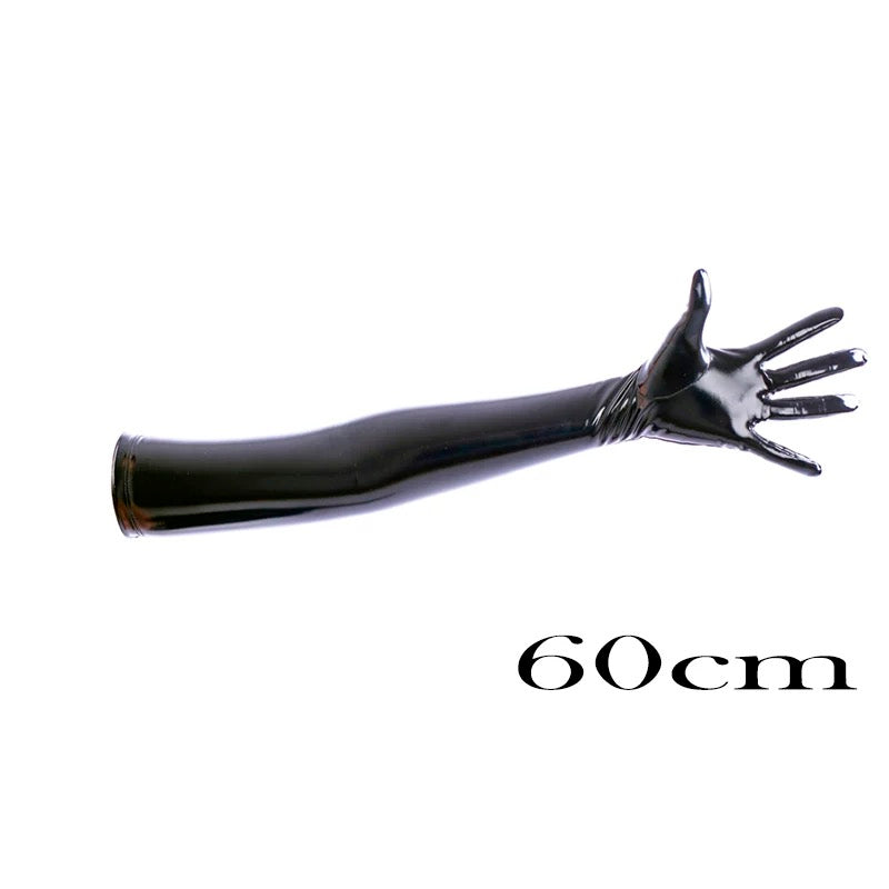 60cm Black Latex Gloves - Femboy Fashion