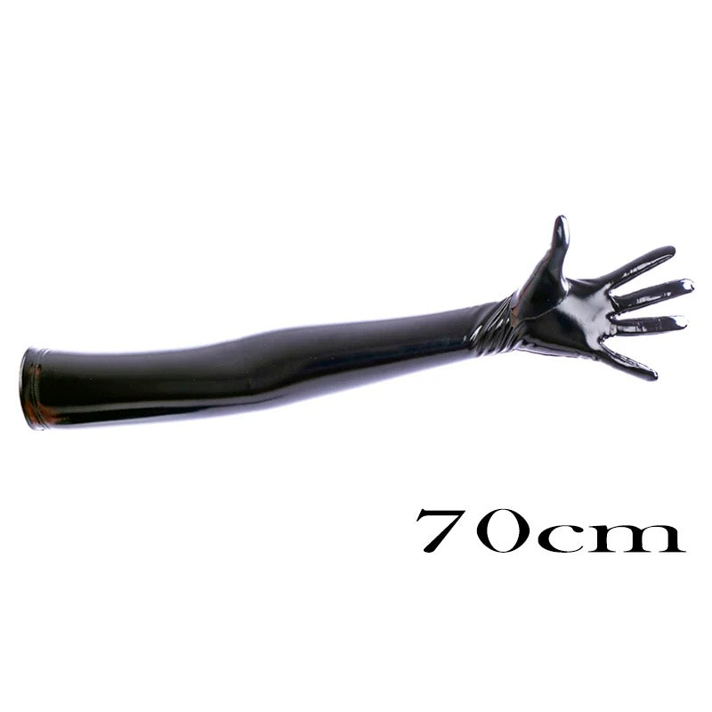 70cm Black Latex Gloves - Femboy Fashion