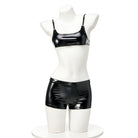 Black Latex Lingerie Short Set - Femboy Fashion