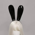 Black leather bunny ear headband