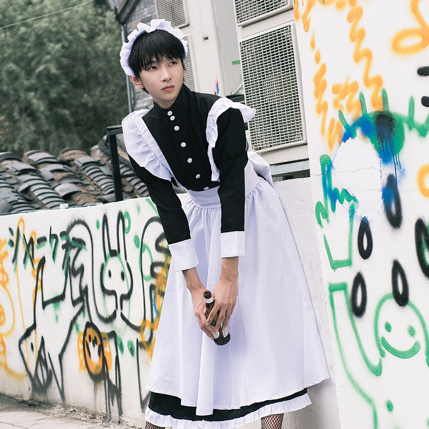 Long Sleeve Black Maid Dress - Femboy Fashion