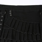 Black low waisted denim skirt material