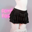 Black Multi Layered Micro Mini Skirt