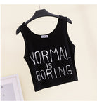 Normal Is Boring Crop Tank Top - Femboy Fashion