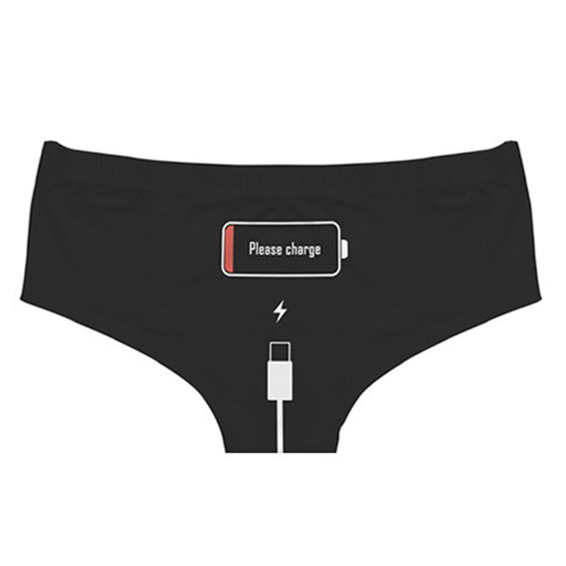 Black Please Charge Panties - Femboy Fashion