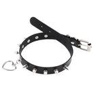 Black belt with silver studs and heart-shaped buckle on a white background