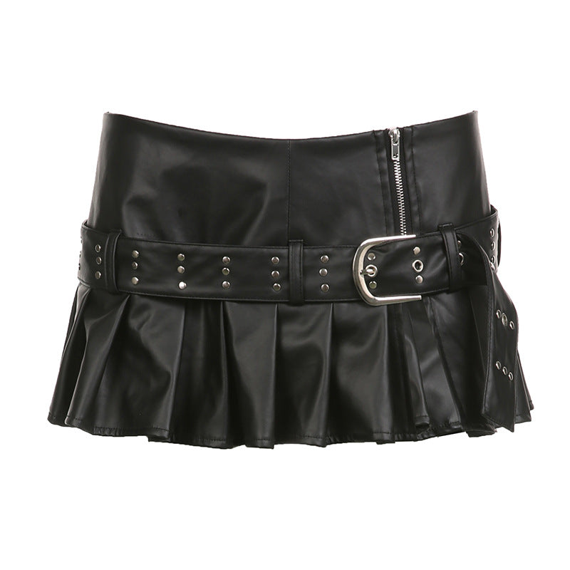Black Punk Mini Skirt - Femboy Fashion
