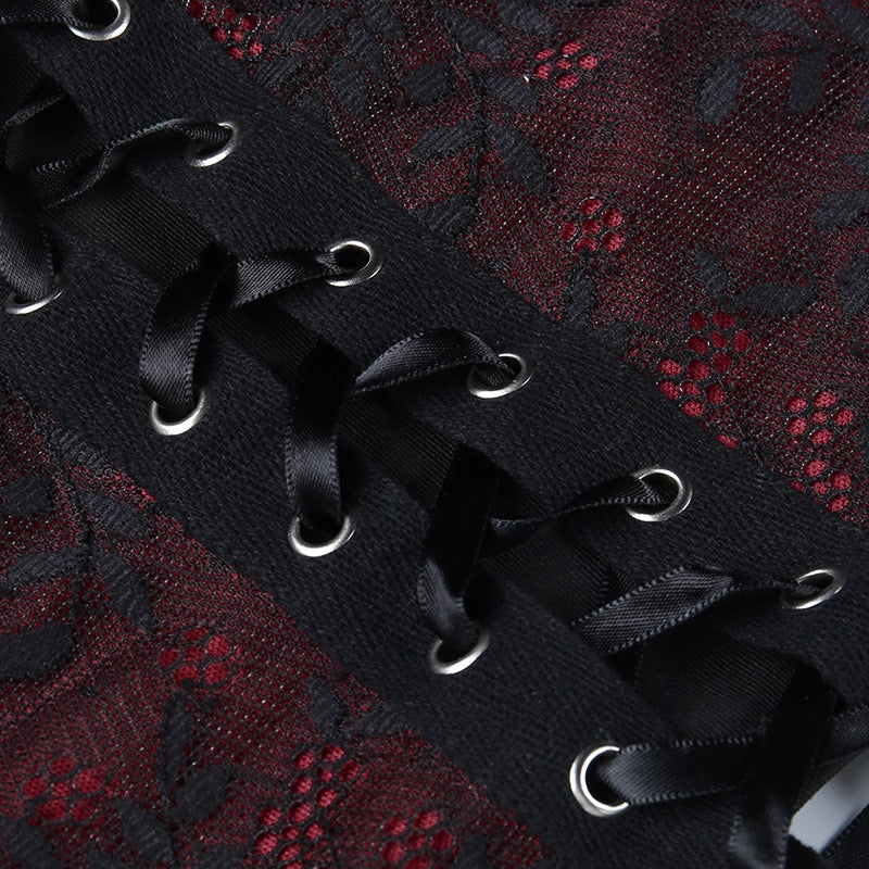 Black red sexy gothic camisole top materials