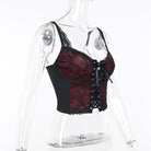 Black red sexy gothic camisole top side
