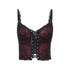 Black red sexy gothic camisole top