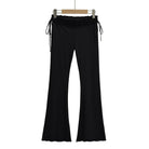 Ruffle Low Waisted Flare Pant Black - Femboy Fashion