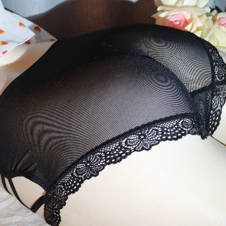 Black Sexy Camel Toe Boyshort Panty With Bell Back