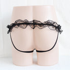 Sexy Low Rise Lace Thong Black Back - Femboy Fashion