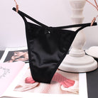 Black sexy satin thong panty for femboy