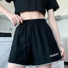 Femboy in Black Shorts With White Stripe - Femboy Fashion