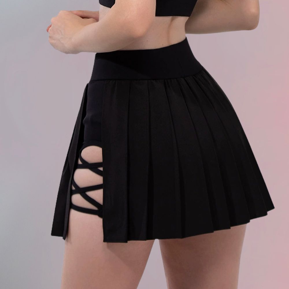 Sexy Black Skirt With Built In Shorts