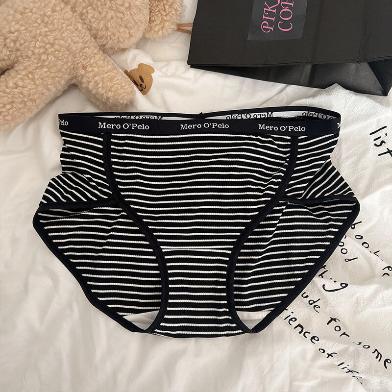 Black striped sport panties