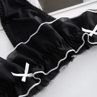 Black sweet maid thong panty details