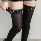 Black thigh high with stud details