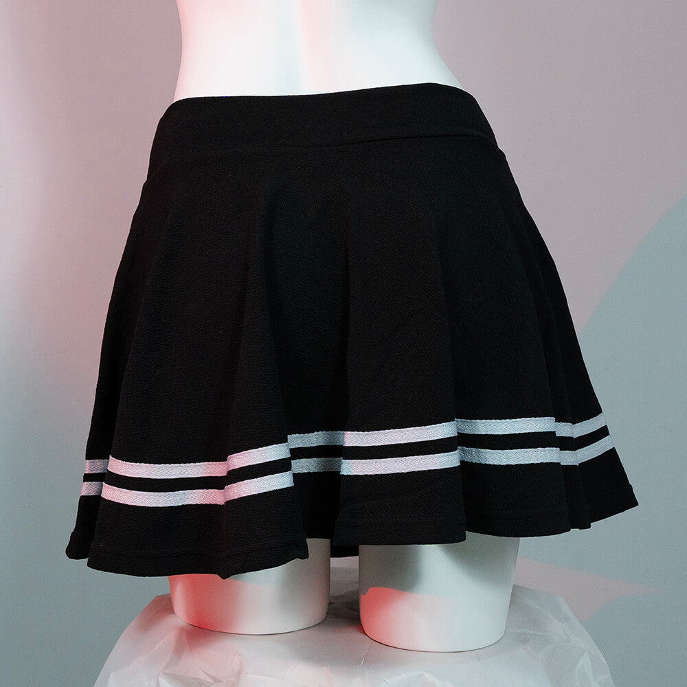 Black With White Stripes Femboy Skirt - Femboy Fashion