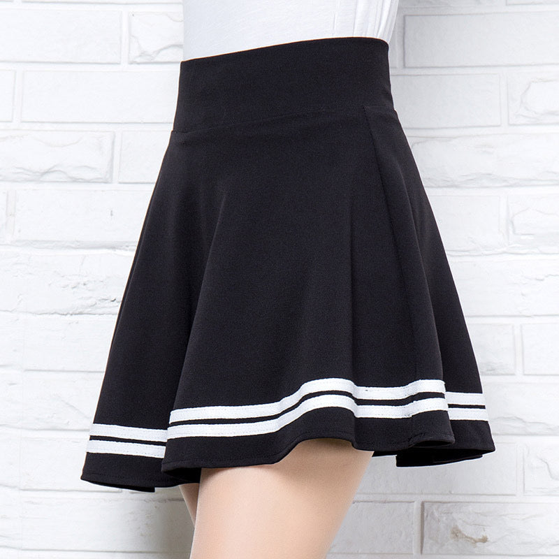 Black With White Stripes Femboy Skirt - Femboy Fashion