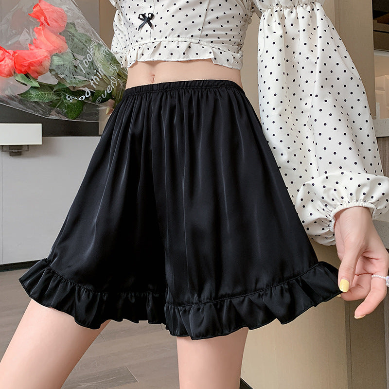 Black Ruffle Hem Shorts - Femboy Fashion