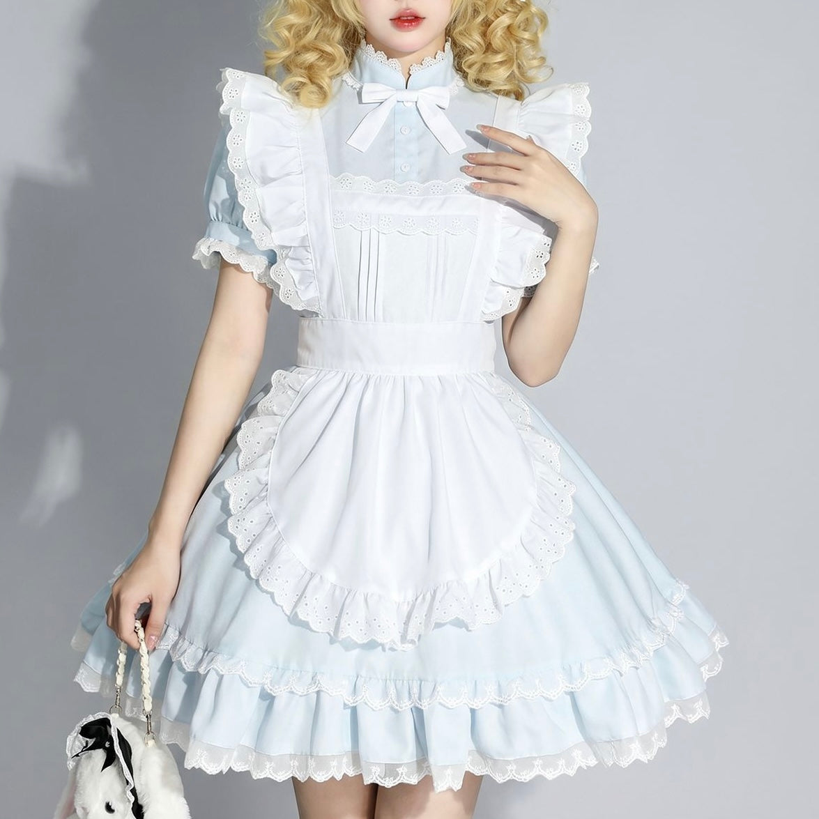 Blue And White Maid Dress - Femboy Fashion