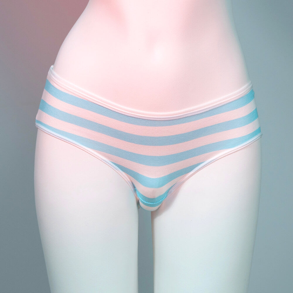 Blue and white striped panty front