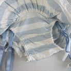 Blue and white striped pastel striped skirted panties with garter