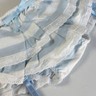 Blue and white striped pastel striped skirted panties with garter