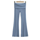 Femboy Blue High Sport Kick Flare Pants - Femboy Fashion