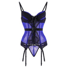 Blue Lace Corset With Garters - Femboy Fashion