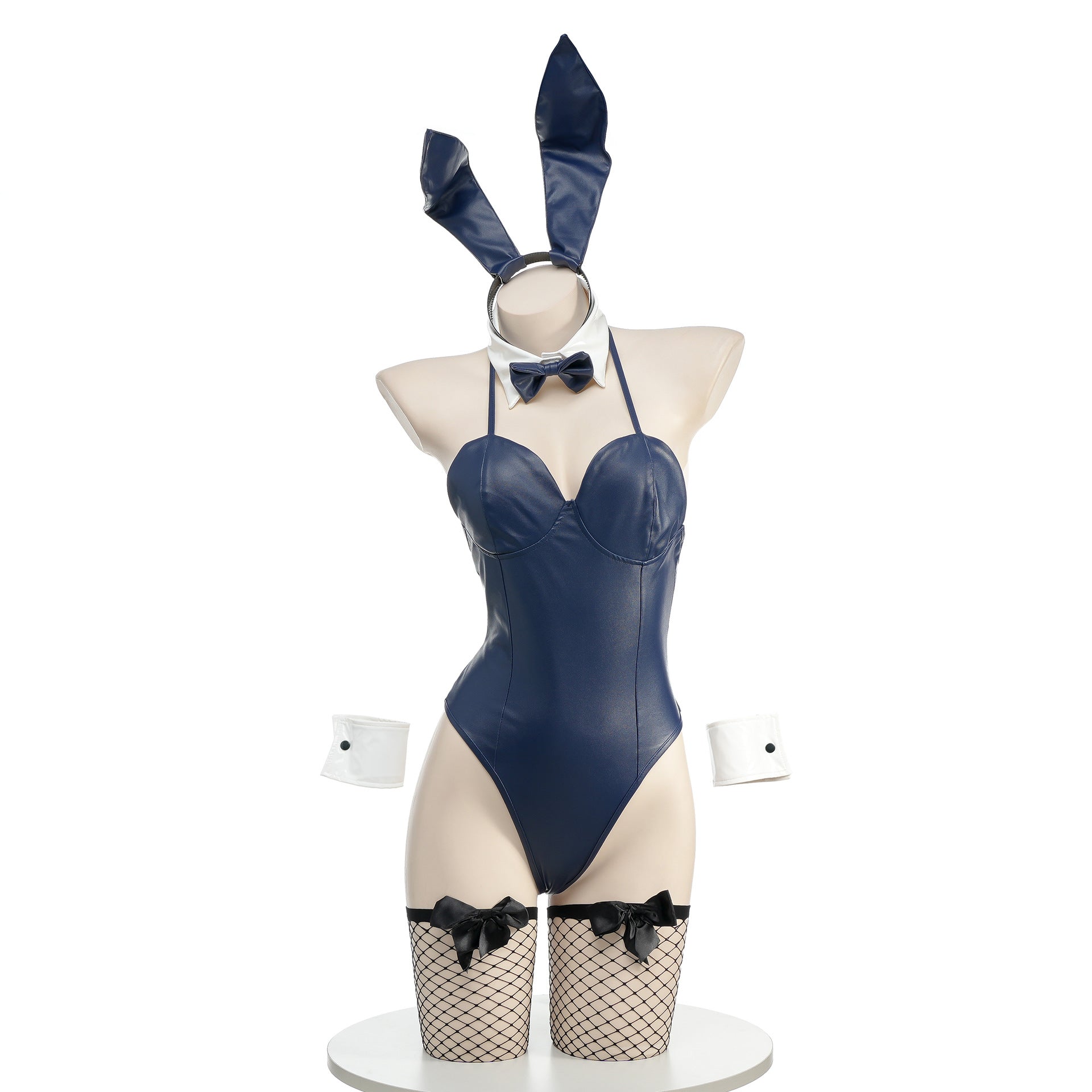 Navy Blue Bunny Girl Lingerie Set - Femboy Fashion