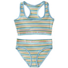 Rainbow Stripe Panty And Sport Bra Set - Femboy Fashion