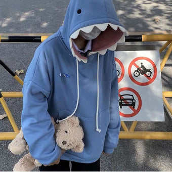 Blue Shark Femboy Hoodie