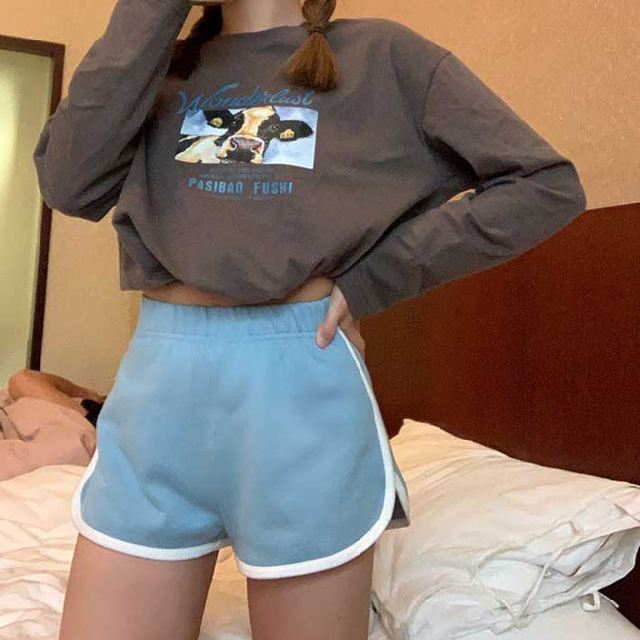 Femboy in Blue Sport Short Shorts - Femboy Fashion