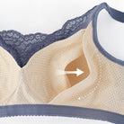 Blue Wireless Lace Pocket Bra Inside - Femboy Fashion