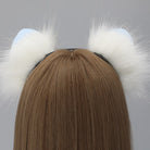 Blue with pink and white cute cat ear headband back detail