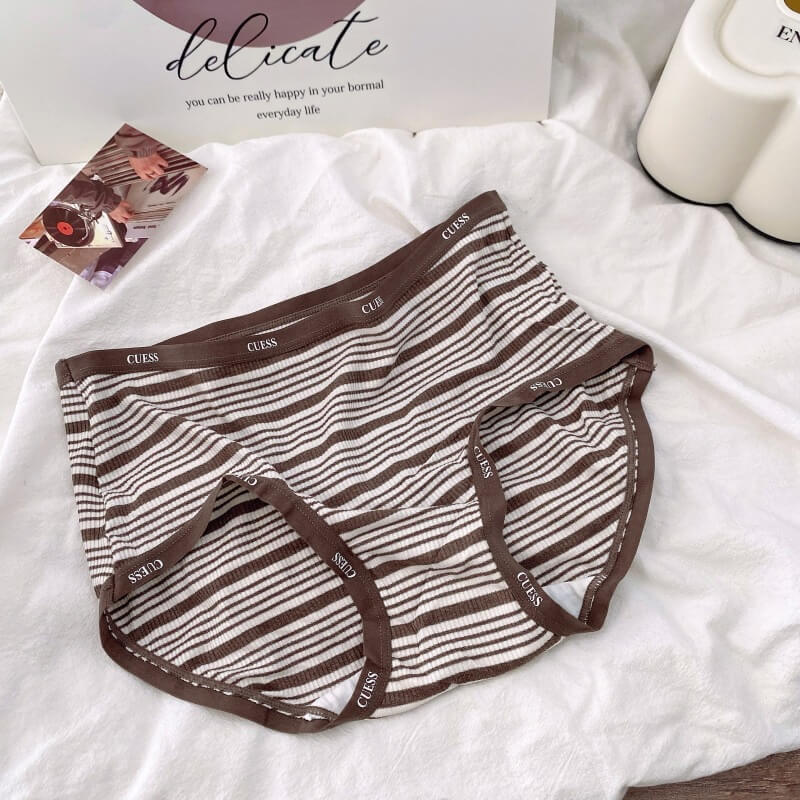 Brown fashion letter striped panties