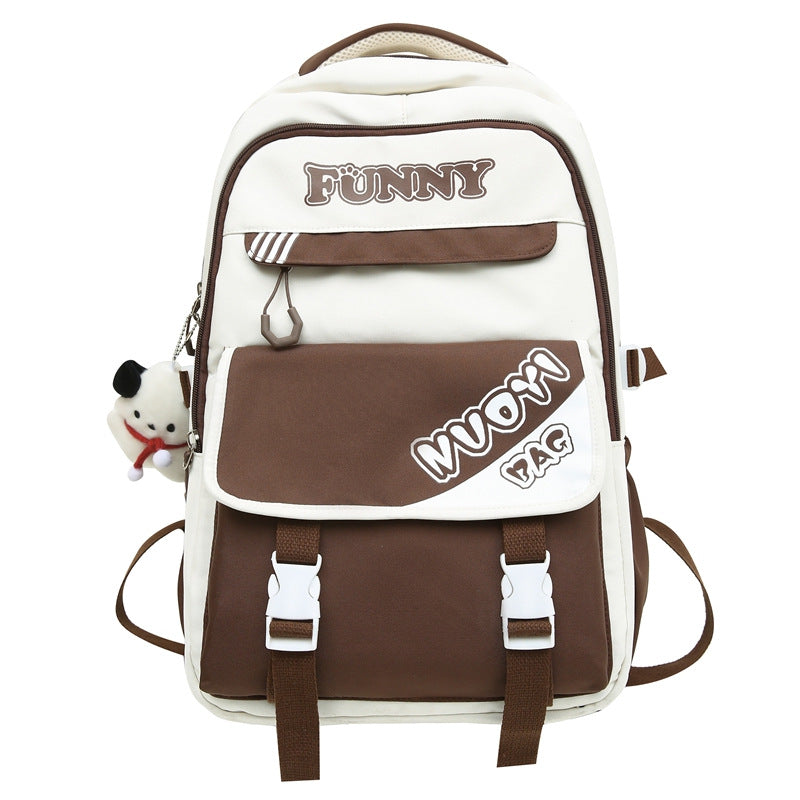 Brown femboy schoolgirl backsack