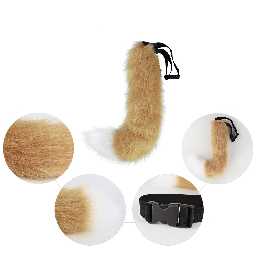 femboy brown fox tail details