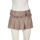 Brown High-Waisted Pleated Skirt - Femboy Fashion