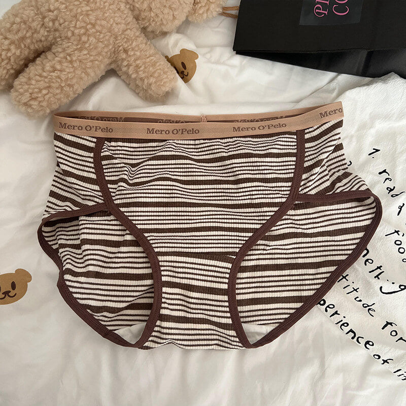 Brown striped sport panties