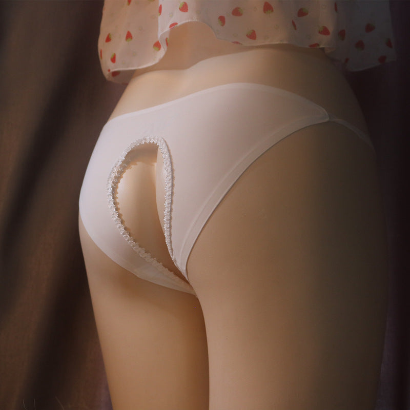 Sexy White Camel Toe Thong Panty Back - Femboy Fashion