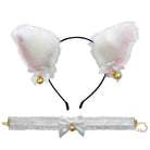 Cat Ear Headbands With Choker White Set - Femboy Fashion