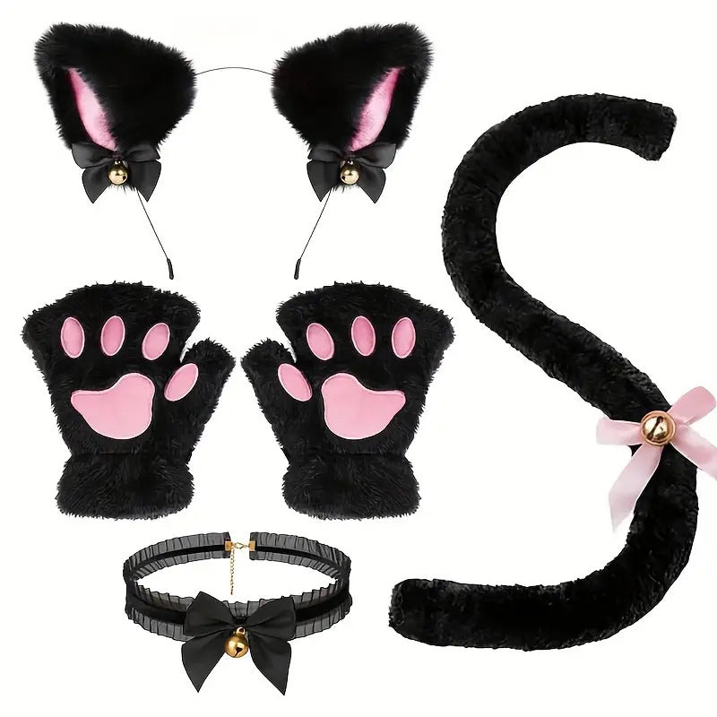 Cat Femboy Cosplay Accessories Set - Black