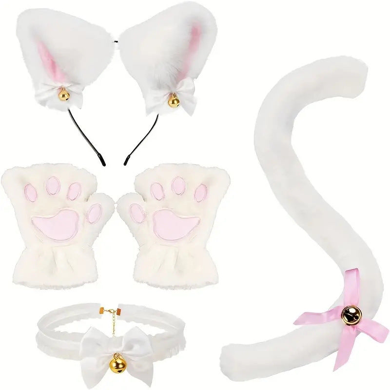 Cat Femboy Cosplay Accessories Set White