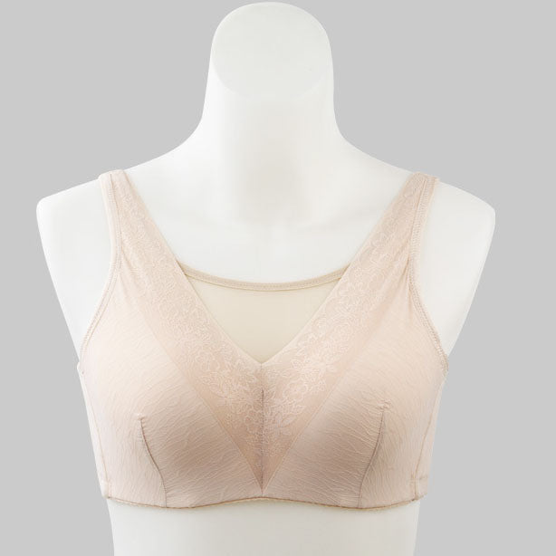 Beige Wireless Cotton Pocket Bra - Femboy Fashion